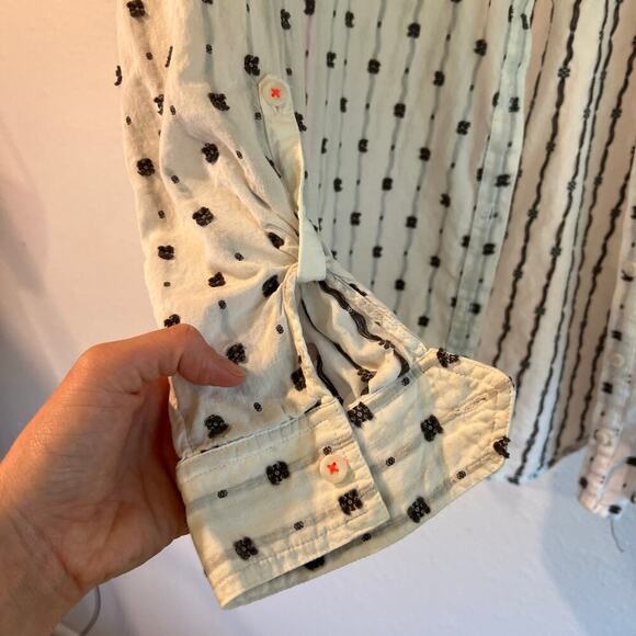 Maeve X Anthropologie White Embroidered Button Front Lightweight Shirt Size 10 - Picture 10 of 15